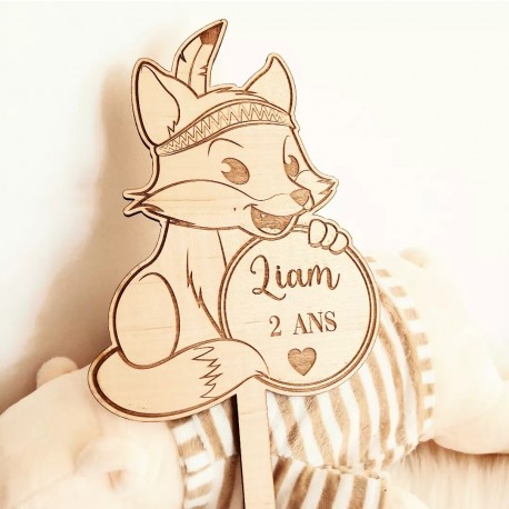 Cake Topper Joyeux Anniversaire Bois - Déco Fête Unique – Lou et Renardo