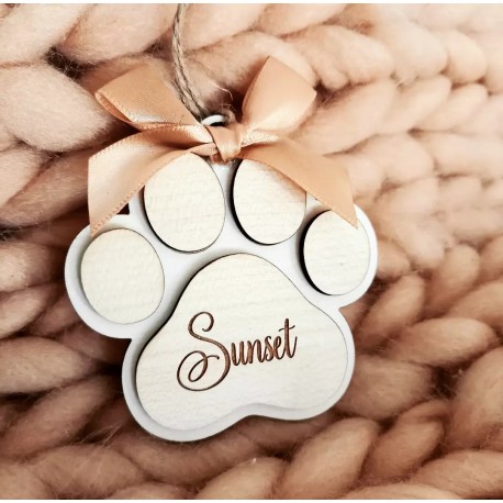 Boule de Noël empreinte chat