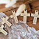 Croix gravée bois communion et baptême