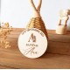 Magnet baptême souvenir lettre fleurie