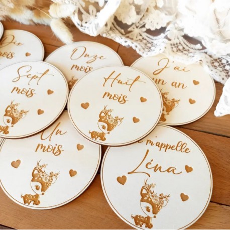 Cartes étapes bébé bois biche lot