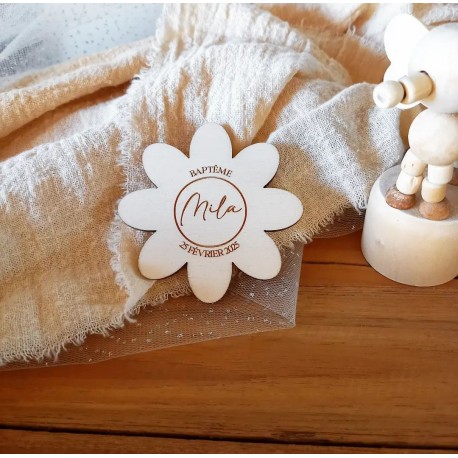 Magnet fleur bois