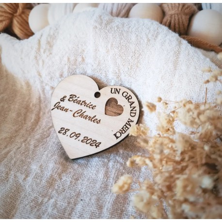 Étiquette dragées mariage cœur
