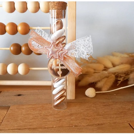 Dragées rose gold étoile parrain marraine