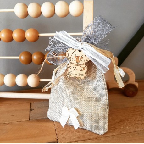 Dragées koala pochon en jute GM