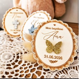 Médaillon magnet baptême, communion, anniversaire