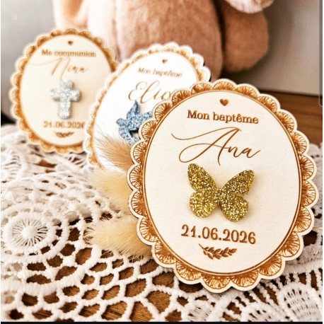 Médaillon magnet baptême, communion, anniversaire