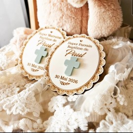 magnet médaillon parrain et marraine