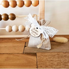 Dragées ourson bois jute