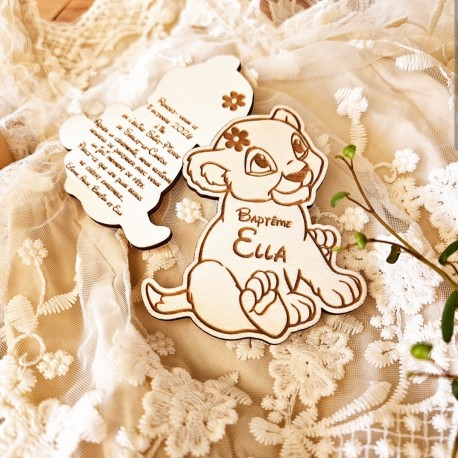 Faire-part Nala Roi lion baptême & naissance