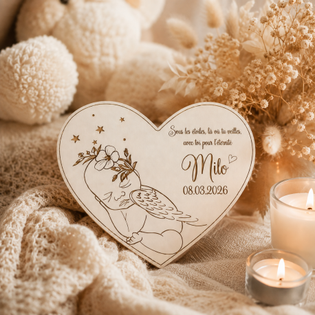 Carte naissance souvenir bébé ange