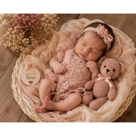 Carte étape bébé ourson rose