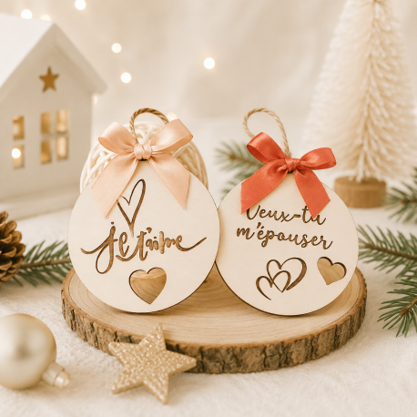 Boule de Noël declaration d'amour