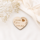 Magnets mariage cœur bois