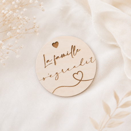 Magnet annonce grossesse la famille coeur