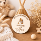 Magnet baptême souvenir lettre fleurie