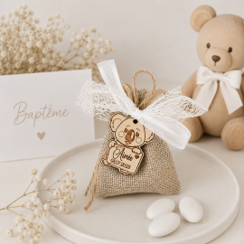 Dragées koala toile de jute PM