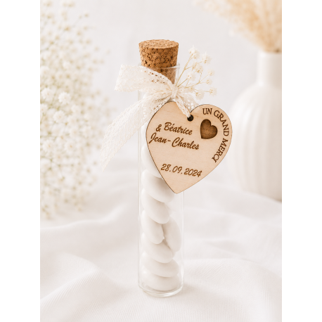 Étiquette dragées mariage cœur