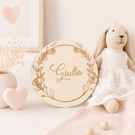 Pancarte couronne florale