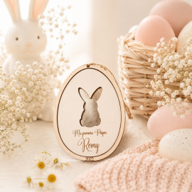 Œuf de pâques avec lapin
