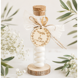 Étiquette dragées mariage ornement