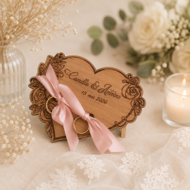 Porte alliance mariage bois personnalisé