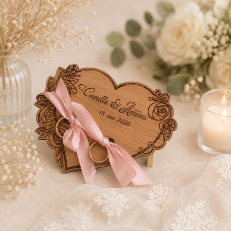 Porte alliance mariage bois personnalisé
