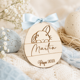 Œuf de pâques personnalisé lapin