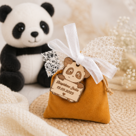 Dragées panda pochon velours