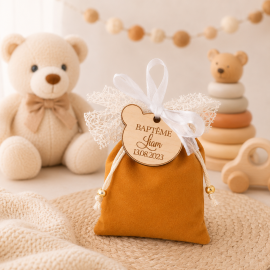 Dragées ourson pochon velours