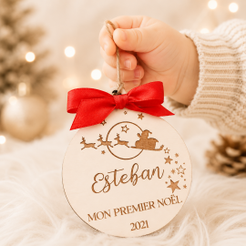 Boule père Noël étoiles