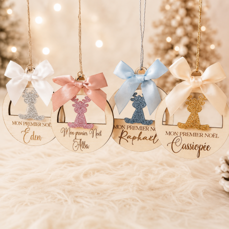 Boule de Noël renne avec paillettes