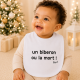 Bavoir "un biberon ou la mort" blanc