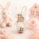 Dragées baptême lapine en goutte