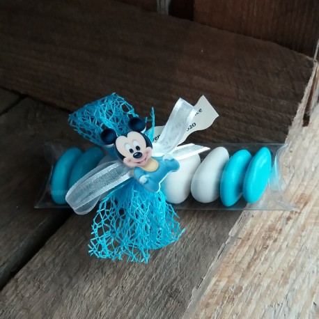 Contenant dragées mickey bleu
